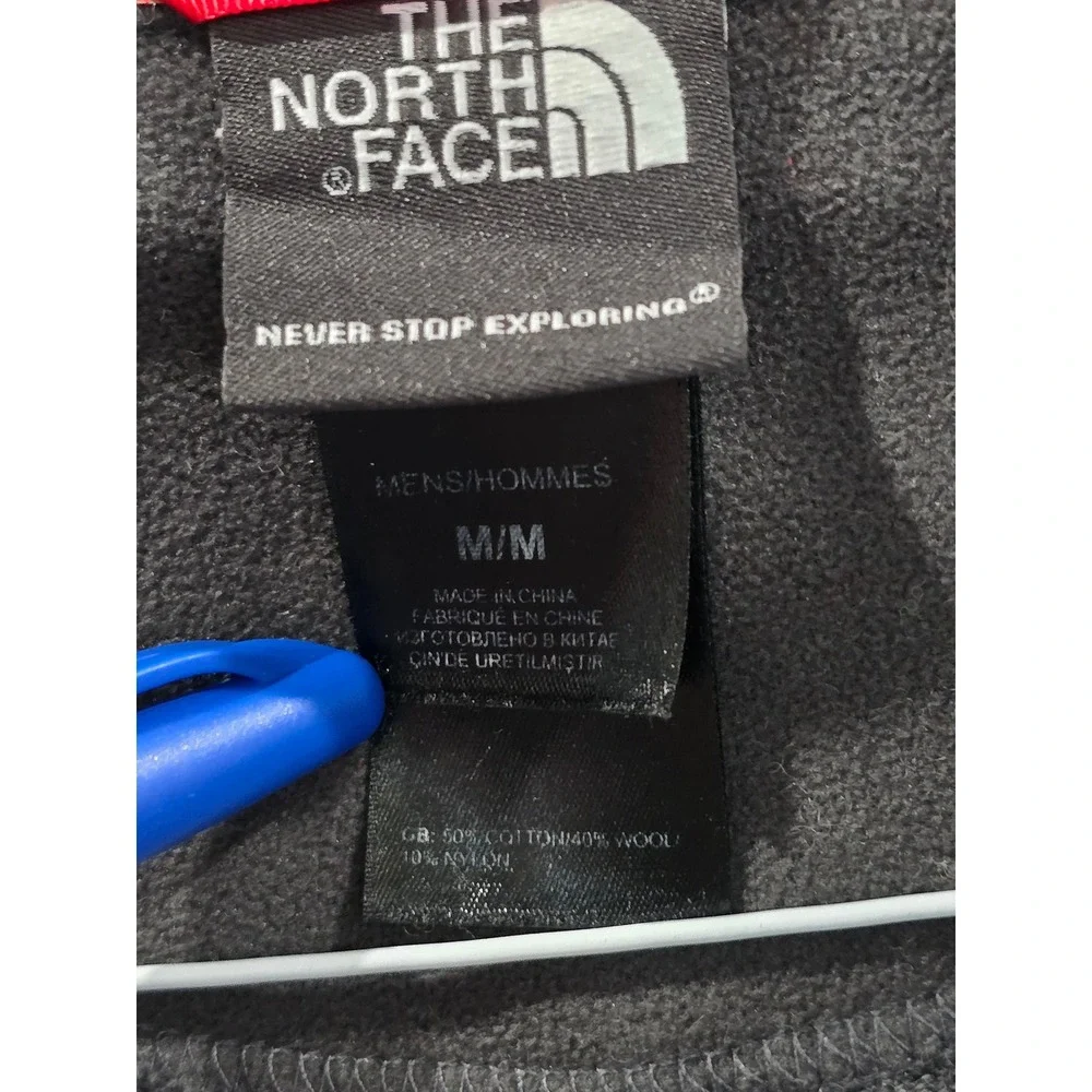 The North Face TNF 1/4 Zip Jacket Fleece Pullover Sweater LS Size M Gray Mens‎